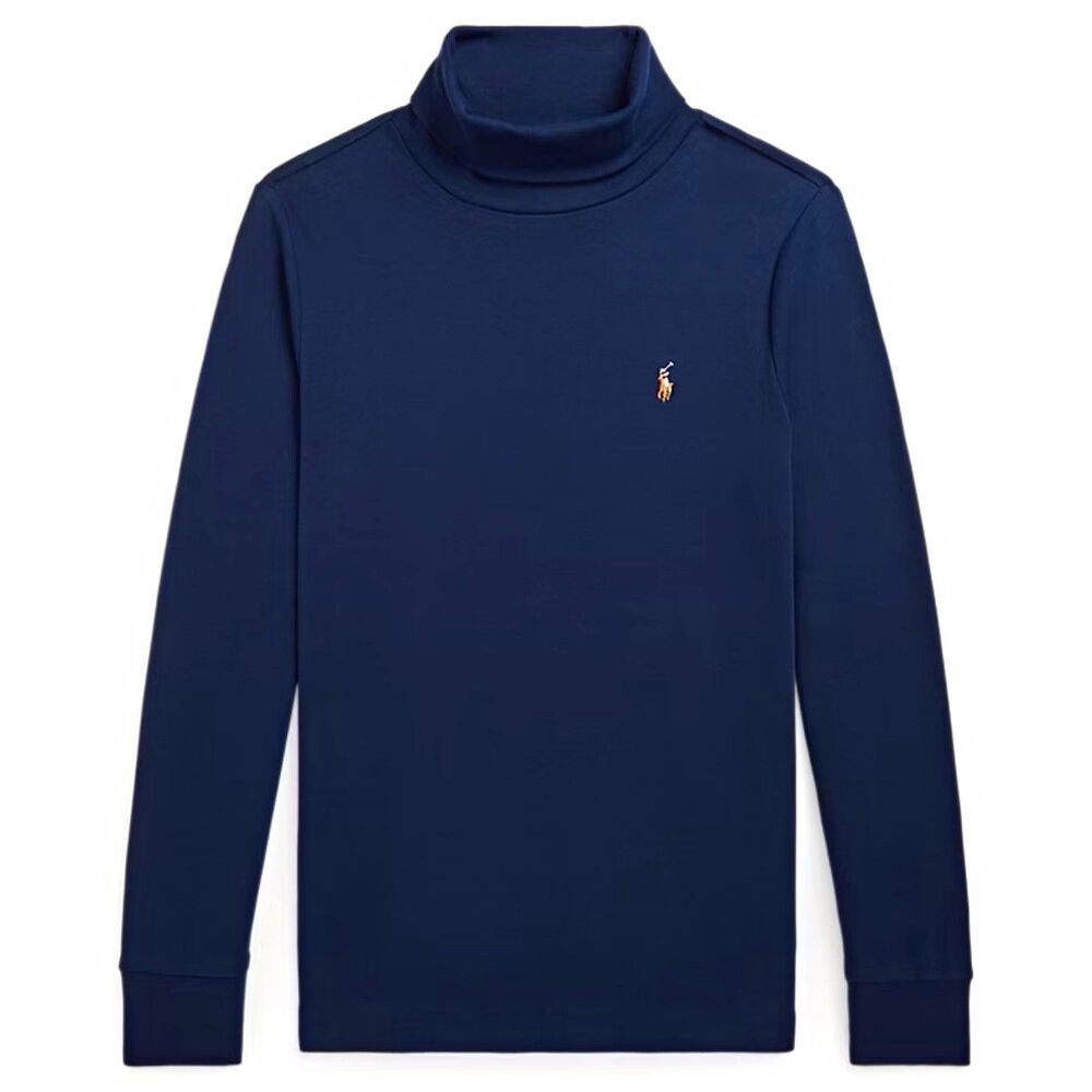 Polo Ralph Lauren Men’s Blue Knit Turtleneck Pullover Logo Sweater XXL